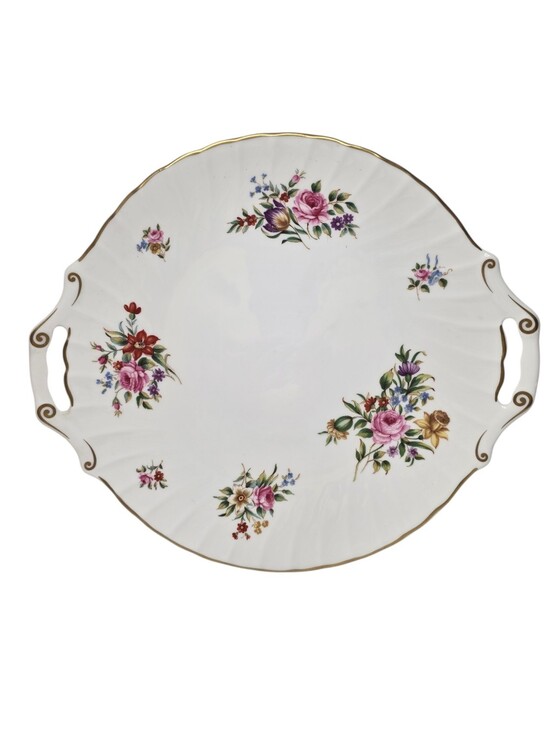 Royal Worcester Other - Royal Worcester Witley Garden Handled Cake Plate Floral Bone China Serving Dish